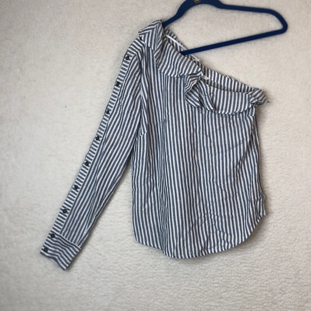 Veronica Beard Womens Luisa Gray One Shoulder Top SIZE 2